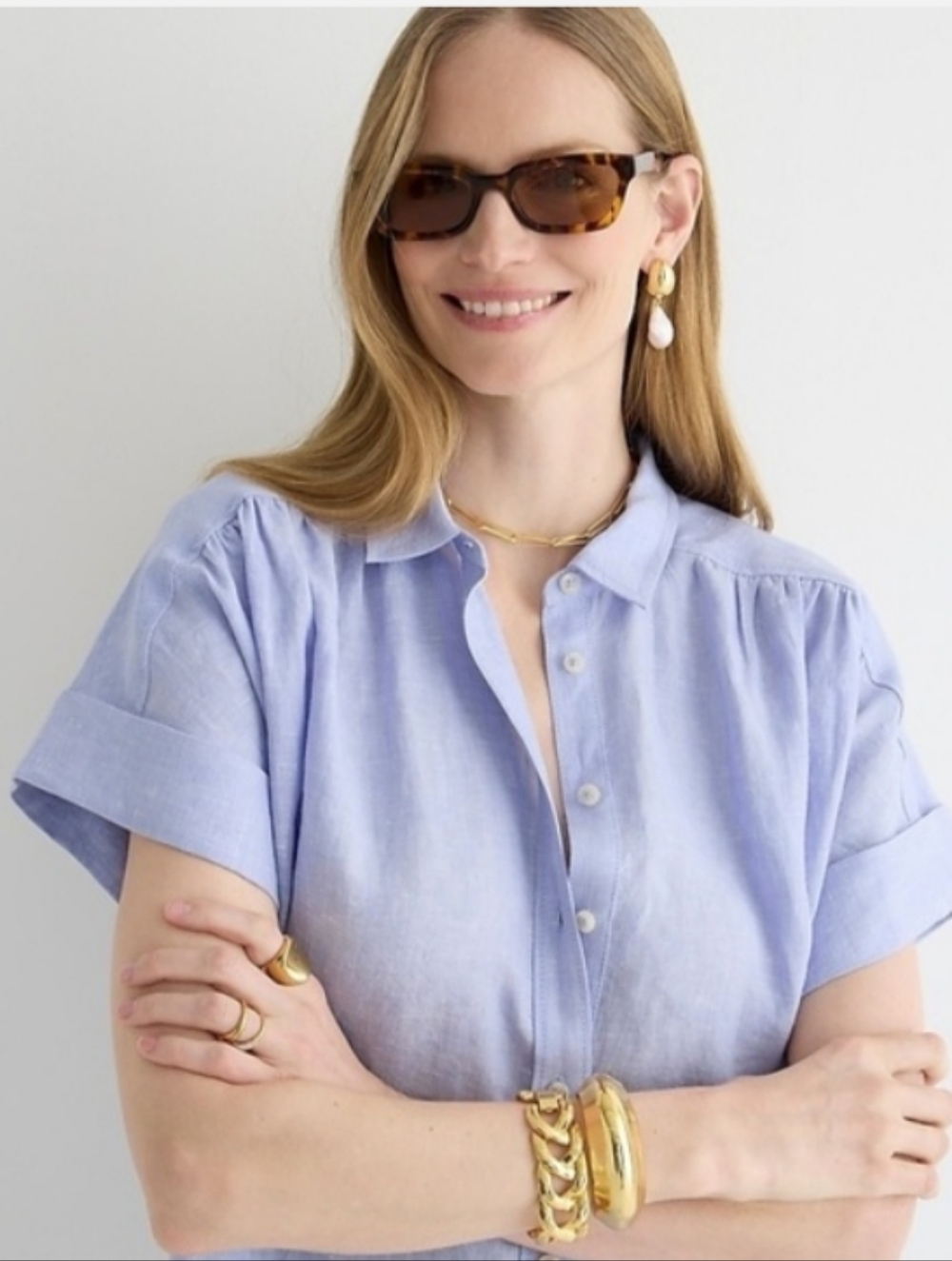 BAIRD MCNUTT J. CREW Irish Linen Chambray Shirt Dress | M - Picture 2 of 11